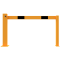 Compact hand barrier | without fixed support post | clear width: 1500 mm | for padlock | hot-dip galvanized and coated yellow / black